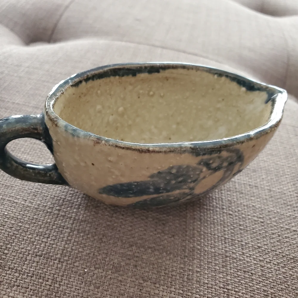 Succulent Planter Condiment Holder Ramekin Trio Sauce Dish Blue Rustic Pottery - Picture 11 of 14